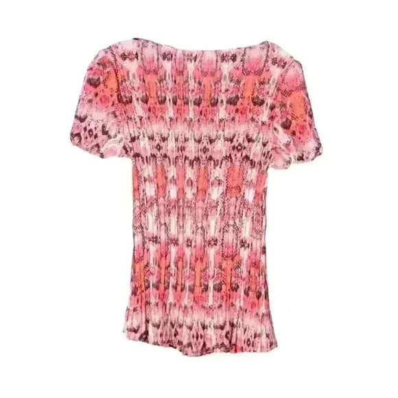 Como Vintage Ruched Pink Paisley Pattern Blouse - Picture 2 of 3